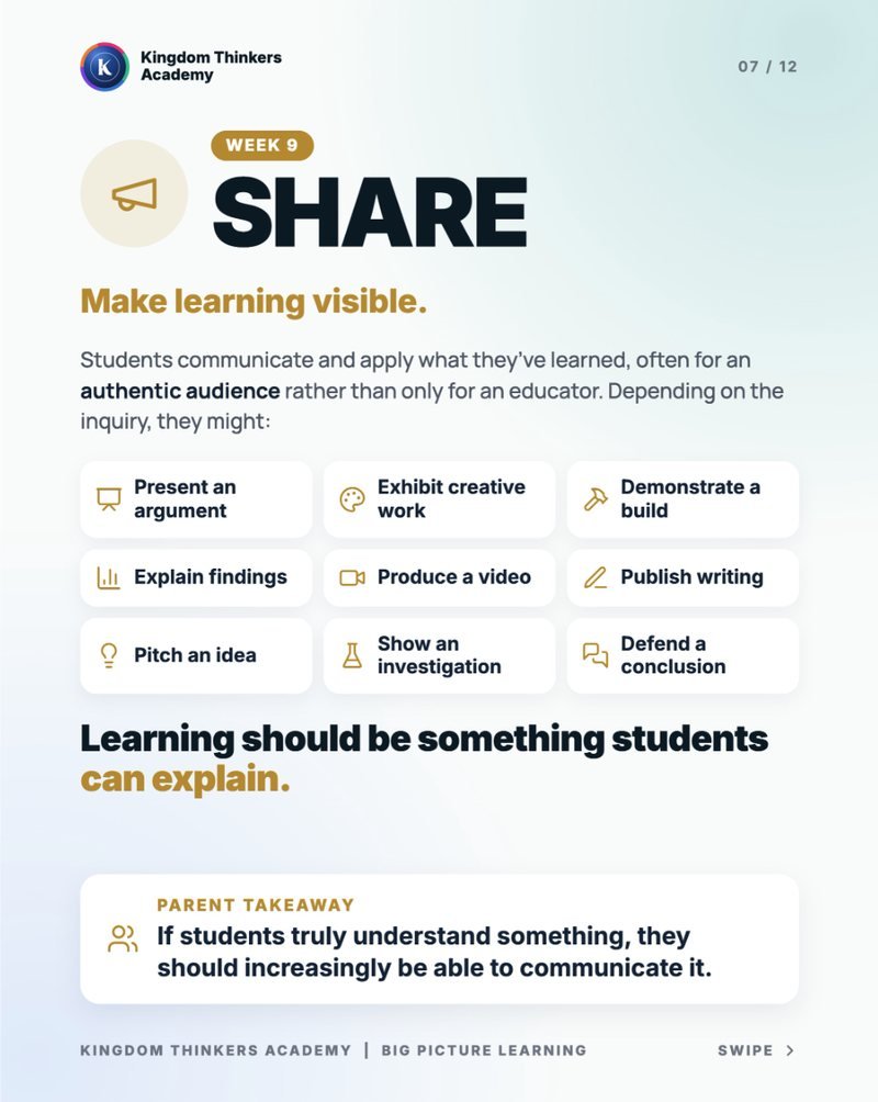 Week 9 · Share: presenting to a real audience